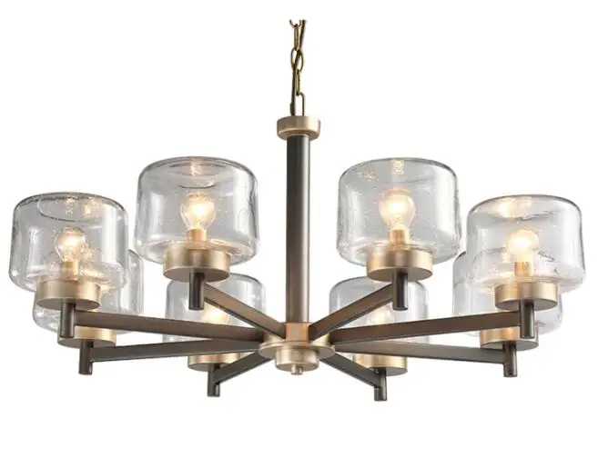 8 light D82 H36cm Современный градиентный синий/прозрачный стеклянный абажур E14 светодиодная люстра металлическая светодиодная подвесная люстра светильник ing светильник для гостиной Lamparas - Цвет абажура: 8 light D82 H36cm