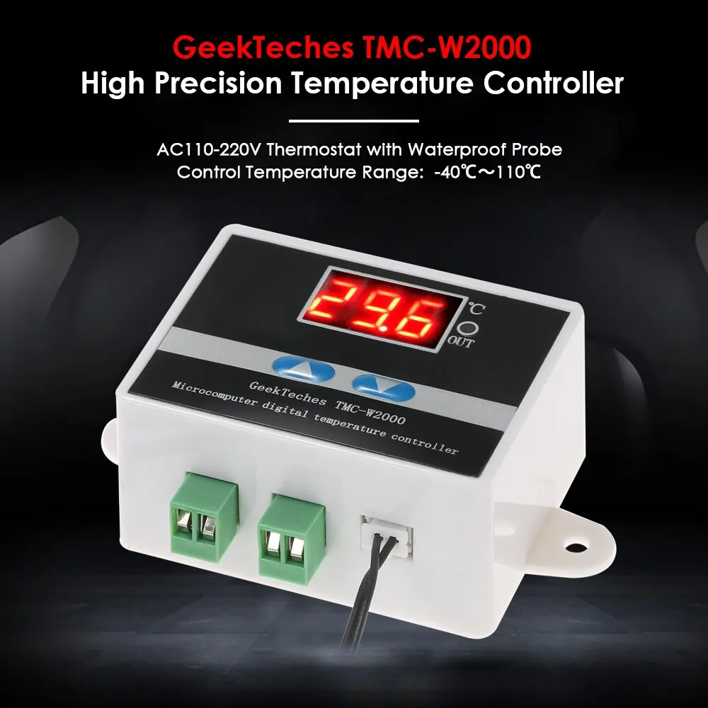 

TMC-W2000 AC110-220V 1500W Thermoregulator LCD Digital Temperature Controller Thermostat thermocouple + Waterproof Sensor Probe