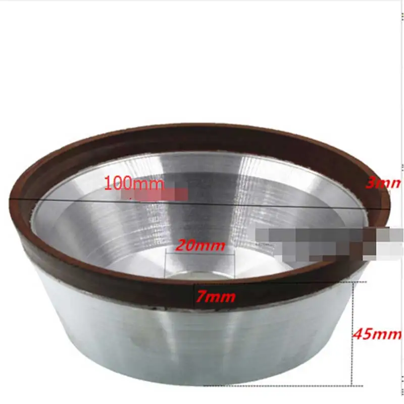 100X20mm hole D64 Диаметр 100 отверстие 20 мм сжигания Кубок алмазный шлифовальный форма чаши алмазное абразивное колесо для твердого сплава карбида вольфрама E024 - Цвет: 100X20mm hole D64