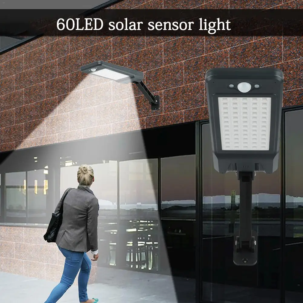 

60 LED Beads Solar Light Dimmable Wall Street Light Waterproof Body Motion Sensor Outdoor Garden Lamp For Courtyard Road Gate