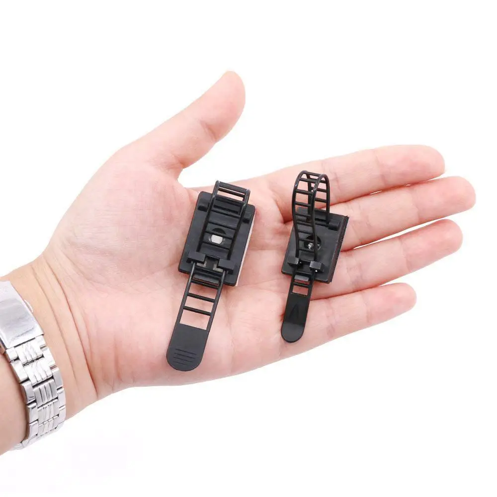 50Pcs 2 Sizes Adjustable Self-Adhesive Nylon Cable Straps Ties Cord Clamp for wire management Large and Small | Обустройство дома
