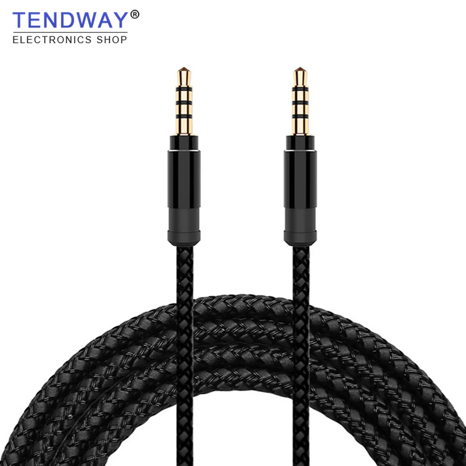 Аудиокабель Tendway с разъемом 3 5 мм нейлоновая оплетка Автомобильный Кабель AUX 1 м