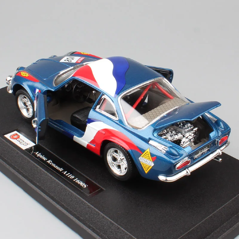 1:24 Масштаб BBurago Мини Классический RENAULT Alpine A110 1600S ралли спортивный Monte Carlo WRC литая модель игрушечная машинка для мальчиков коллекция