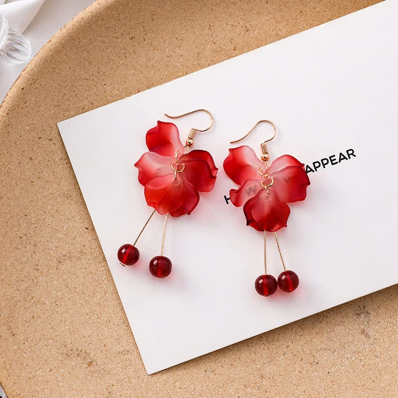 2019 новые длинные Красочные лепестки для девочек имитация Красного жемчуга