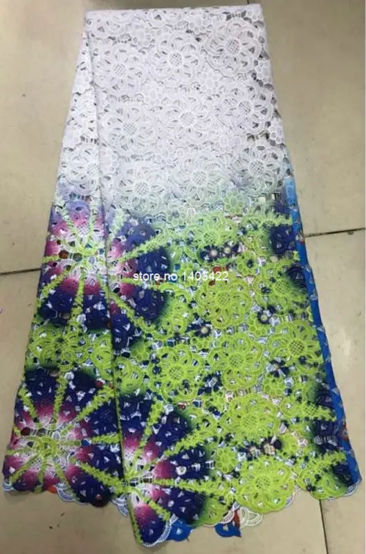 Африканский многоцветный высокое качество африканский тюль гипюр кружевной