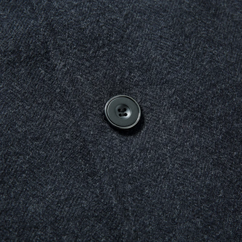 Мужское длинное шерстяное пальто стильное повседневное для работы с эффектом