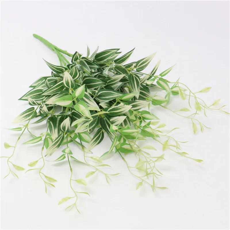 Spring green Искусственные зеленые горшечные растения 5 вилок ивы ротанга домашние декоративные искусственные шелковые листья свадебный ручной Букет ряд цветов растительный настенный материал - Цвет: Spring green