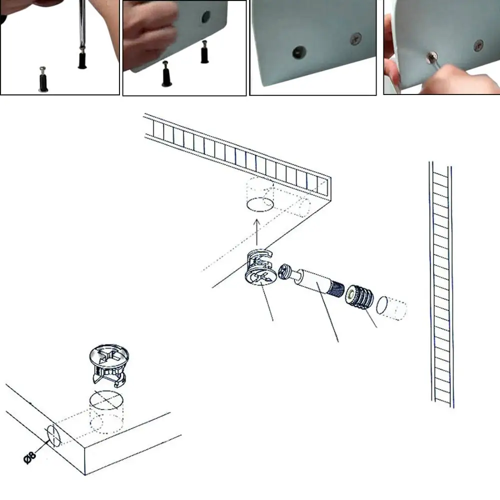 Uxcell Новые Горячие 20 комплектов мебели сторона подключения 13x10 мм 15x12 Cam фитинг