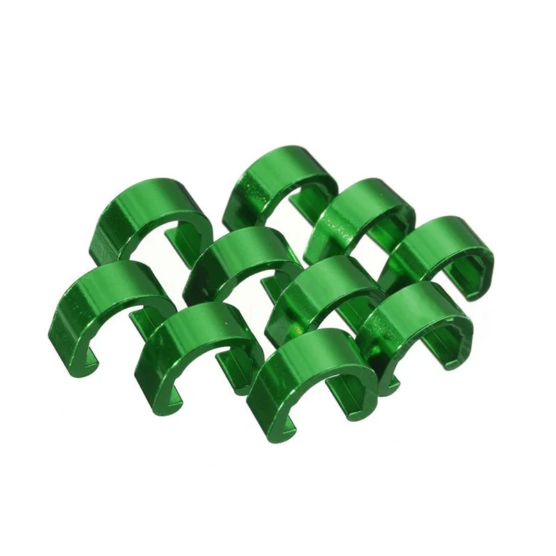 10Pcs Bicycle Aluminum Alloy C Buckle Brake Derailleur Shift Cable Line Tube Pipeline Storage Device Ring Clasp | Спорт и