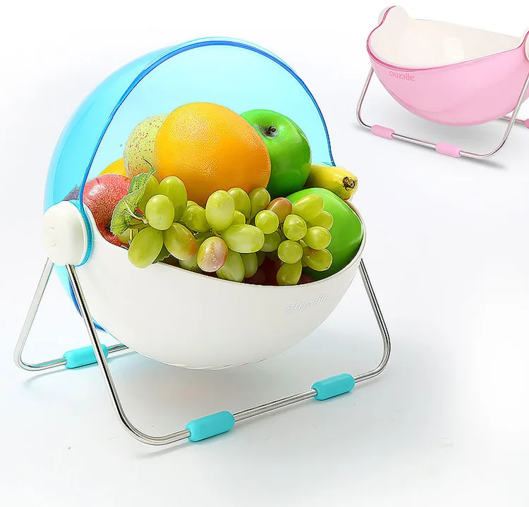 Фруктовая миска с крышкой кухня креативный многофункциональный лоток пылезащитный двухслойный сливной Корзина Блюдо для закусок пластиковая конфетная тарелка