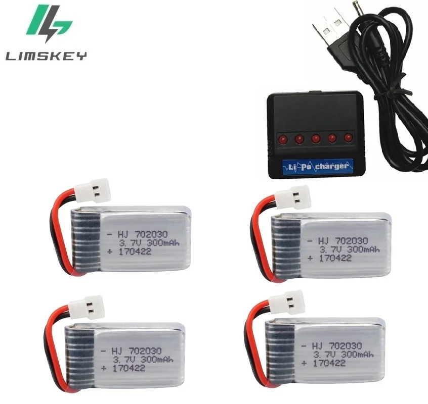 3,7 V 300mAH литий-полимерный Батарея и Зарядное устройство для Udi U816 U830 F180 E55 FQ777 FQ17W Hubsan H107 Syma X11C FY530 радиоуправляемые Дроны с камерой Батарея - Цвет: Красный