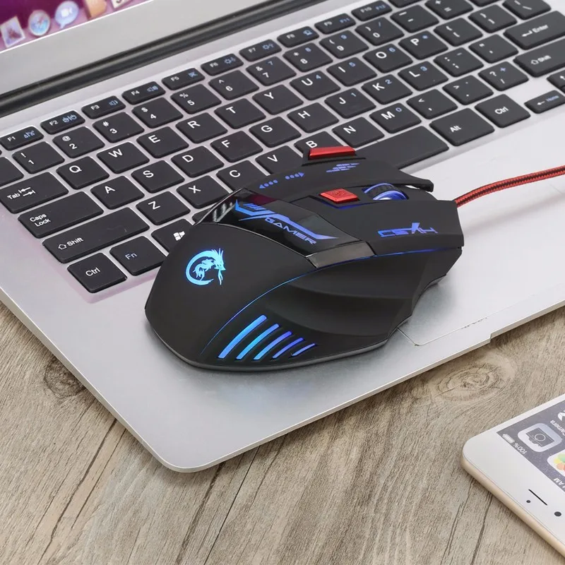 Компьютерные аксессуары 7 клавиш Светодиодный Оптическая Проводная игровая мышь USB мыши для геймера ноутбука 5500 dpi H100 Новинка