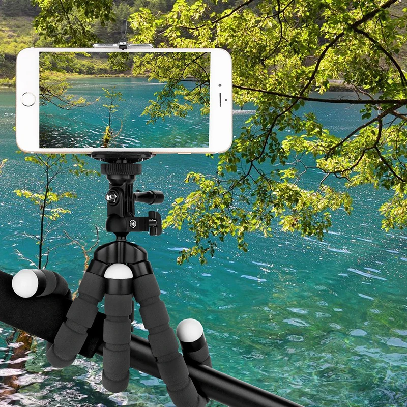 Осьминог Стиль Регулируемый Гибкий штатив селфи палка держатель с креплением