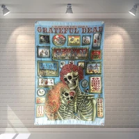 greatful dead rock band poster banners bar cafe hotel theme wall decor hanging art waterproof cloth polyester fabric flags