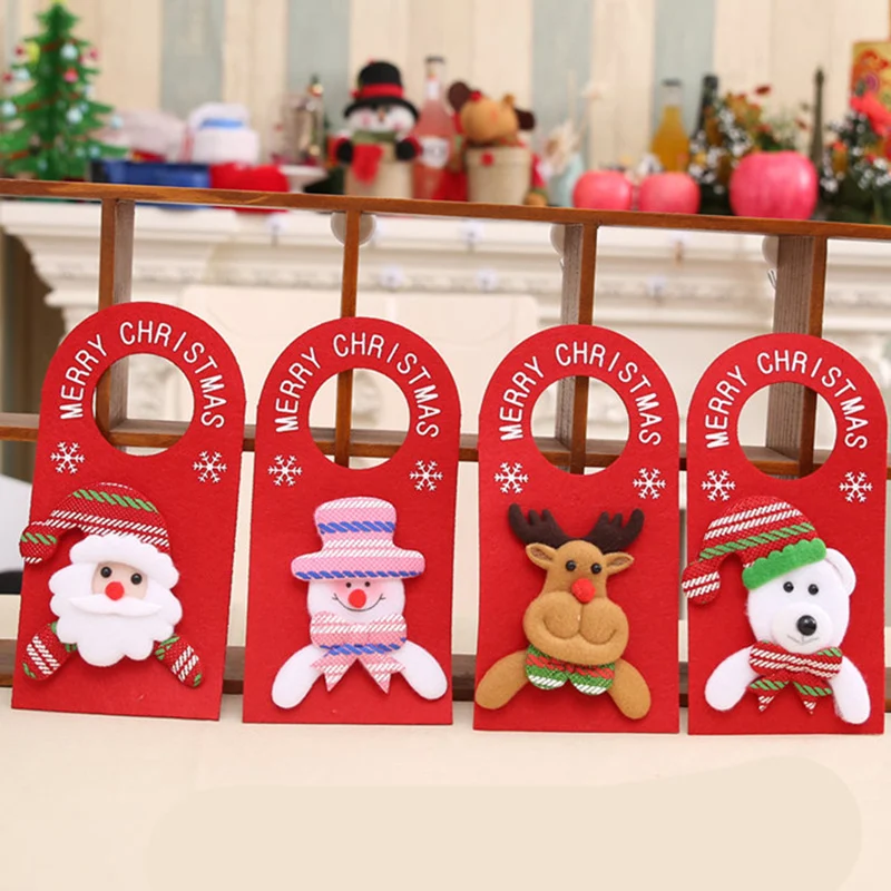 Новый рождественский мультяшный Санта Клаус Висячие Подвески с ручкой двери