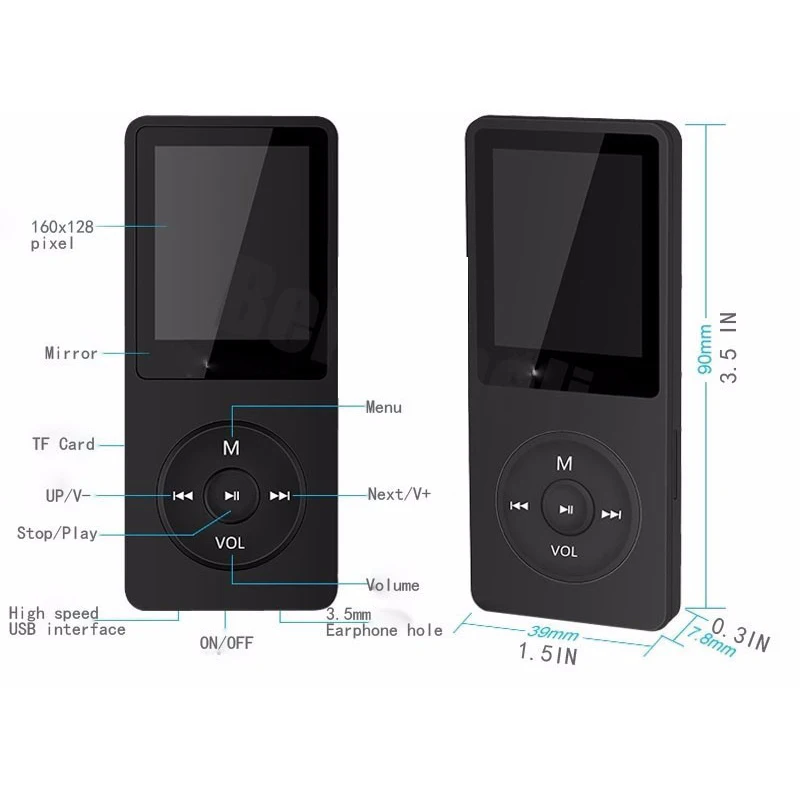 RUIZU X02 Ультратонкий MP3 плеер Usb 4 ГБ 8 16 для хранения 1 дюймов экран воспроизведение