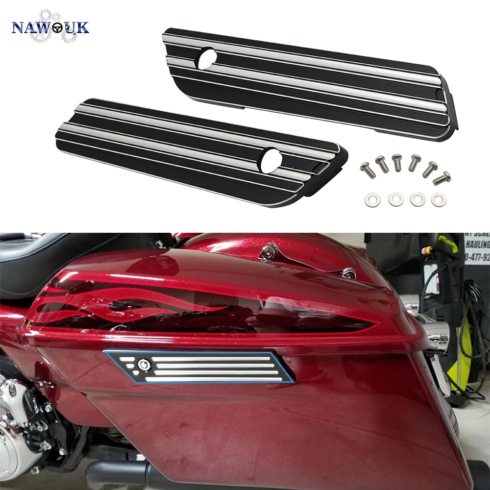 NAWOUK задняя черная Жесткая Сумка с защелкой для Harley Touring Electra Street Tri Glide Road King Ultra Limited