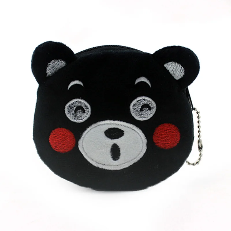 Кавайные милые детские кошельки на молнии с черным медведем женские для монет
