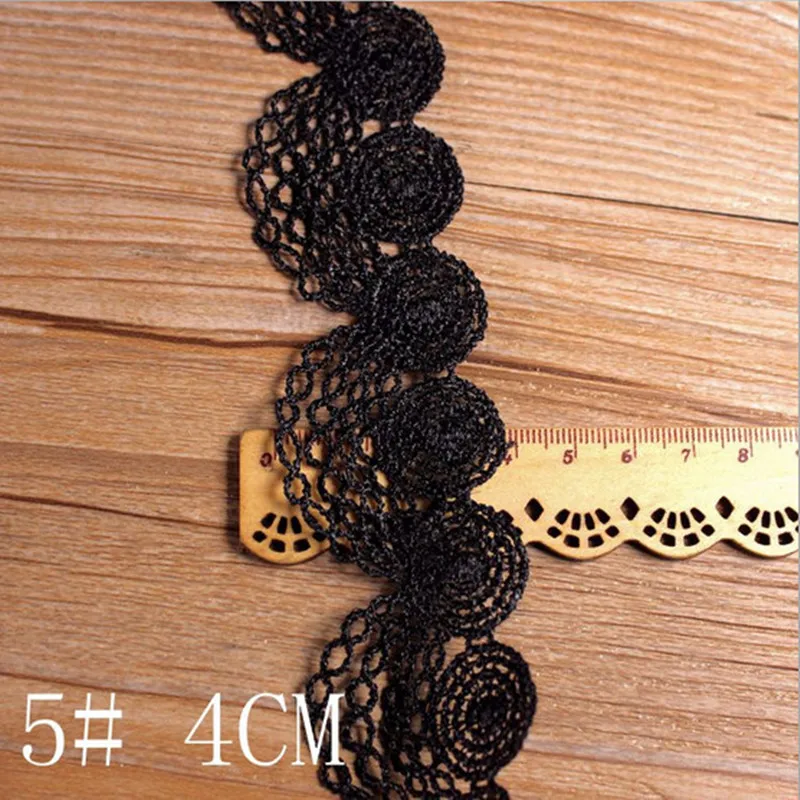 3 м черный кружевной отделкой лента для аппликации из полиэстера костюм домашний