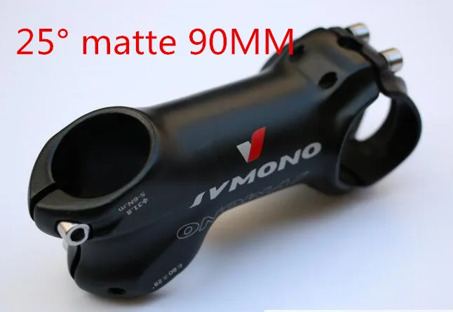 matte black 90MM SVMONO руль велосипеда Riser 25 degreesалюминиевый сплав MTB дорожный велосипедный стержень 80-130 мм - Цвет: matte black 90MM