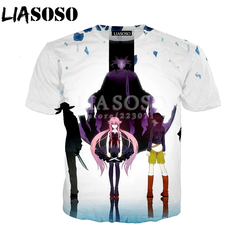 LIASOSO летняя модная мужская и женская футболка с коротким рукавом 3D принт аниме