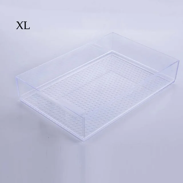 clear size XL Органайзер для кухонного ящика, пластиковая домашняя настольная разделительная посуда, органайзер для косметики, коробка для хранения косметики, принадлежности для ванной комнаты, чехол - Цвет: clear size XL
