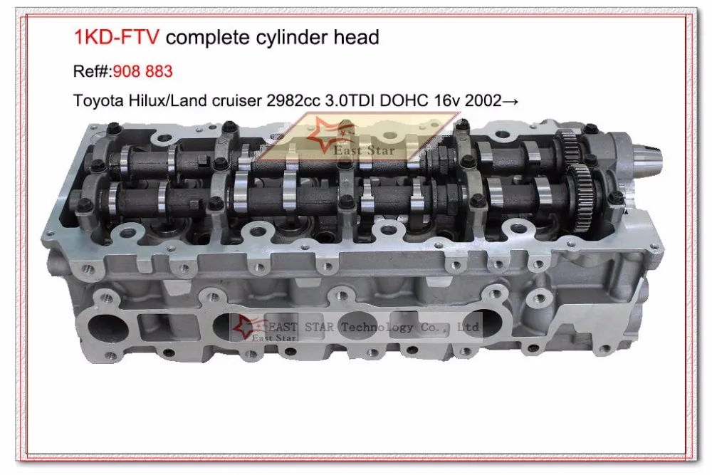

908 883 1KD-FTV Complete Cylinder Head Assembly ASSY For TOYOTA Land Cruiser Hilux 3.0L 16V 11101-30030 11101-30031 11101-30032