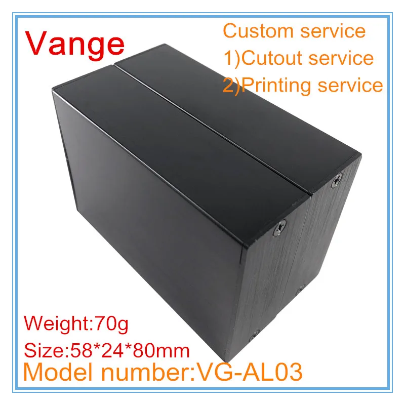 1pcs/lot injected mold metal boxes 58*24*80mm 6063-T5 aluminum instrument housing chassis black for amplifier | Обустройство дома