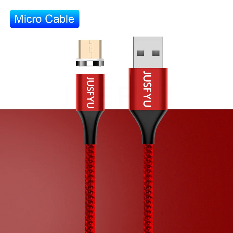 For Micro Red Магнитный Micro USB кабель для iPhone X XS samsung S10 type-c провод 3A Быстрая зарядка магнит зарядное устройство адаптер usb type C Кабели для телефонов - Цвет: For Micro Red
