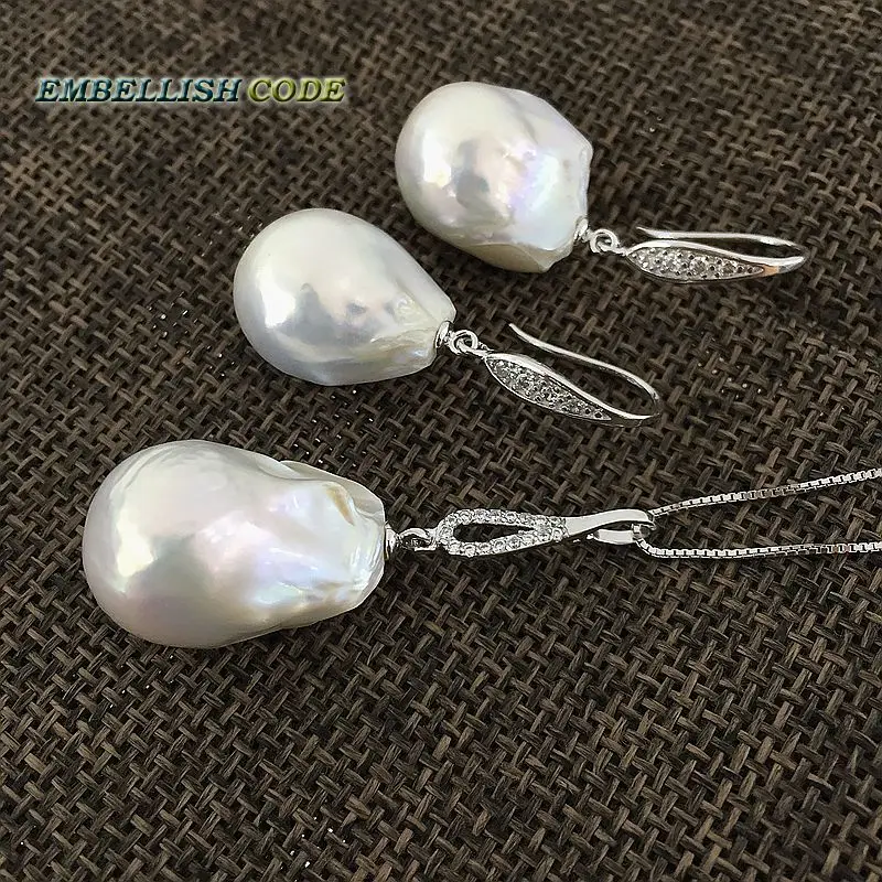 Наборы из жемчуга в стиле барокко серьги с крючком и подвеска искусственный