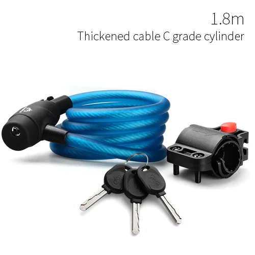 1.8mm Blue Bike Lock Inbike велосипедный замок кодовый пароль велосипедный замок ключ замок для велосипеда стальной Противоугонный кабель замки Мотоциклетные аксессуары для велосипеда - Цвет: 1.8mm Blue Bike Lock