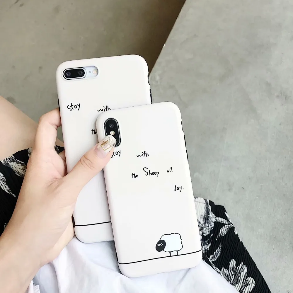 ORYKSZ для iphone X чехол с рисунком овечки силиконовый мягкий ТПУ глянцевый 6 6S 7 7plus 8 plus