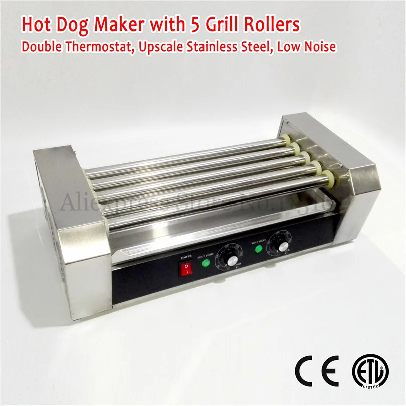 hot dogs grill5 roller electric hot dog maker commercial hot dog sausage grill roasting machine free global shipping