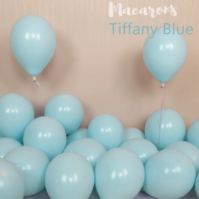 Tiffany blue 100 шт 1" латексные шары в виде макаруна, воздушные шары для дня рождения, свадьбы, Дня Святого Валентина, вечерние шары-арки с единорогом - Цвет: Tiffany blue