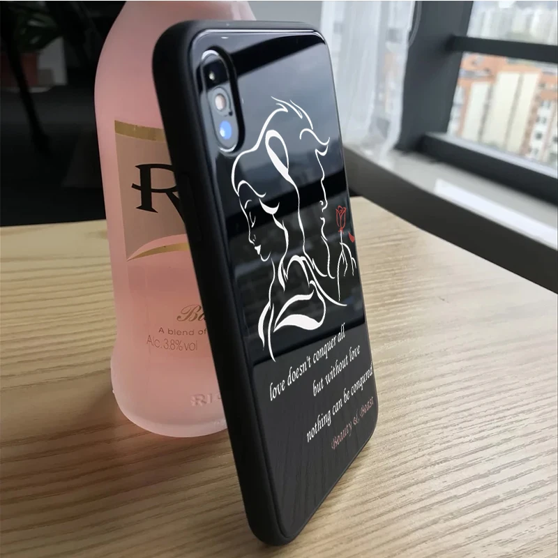 Beauty Beast Rose Princess художественный принт цветной рисунок стеклянный чехол для iPhone X 7 XR