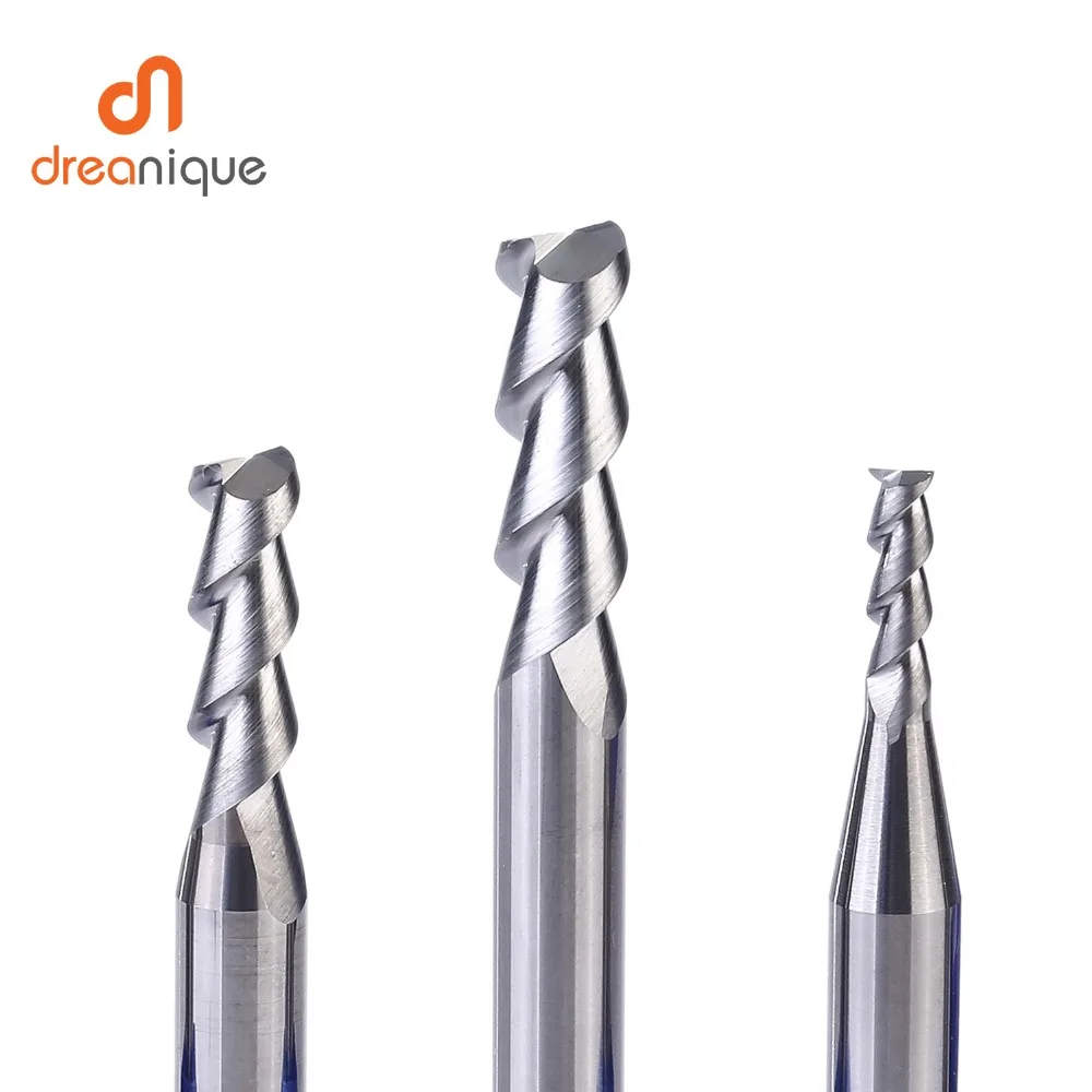 1 pc 3 флейты фрезы вольфрамового сплава концом ЧПУ фреза алюминий для алюминия и