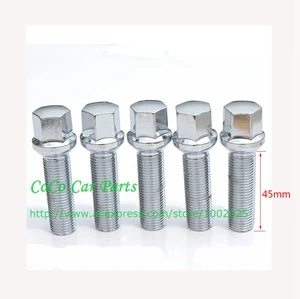 10 шт. 12x1,5 M12x1.5 60 мм хвостовиком Длина Chrome Ball сидений руль болты - Цвет: 45mm 10pcs