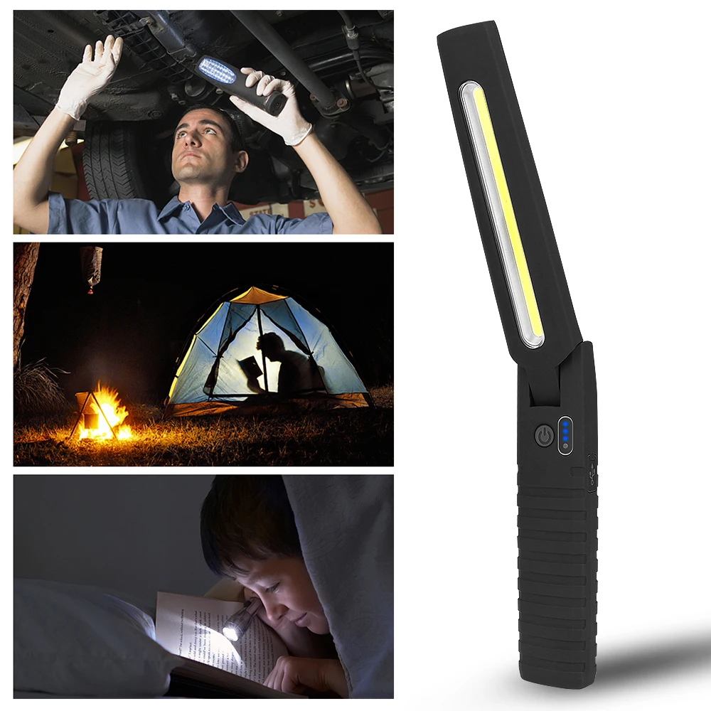 COB + светодиодный фонарик с 4 режимами заряжаемый от USB рабочий фсветильник