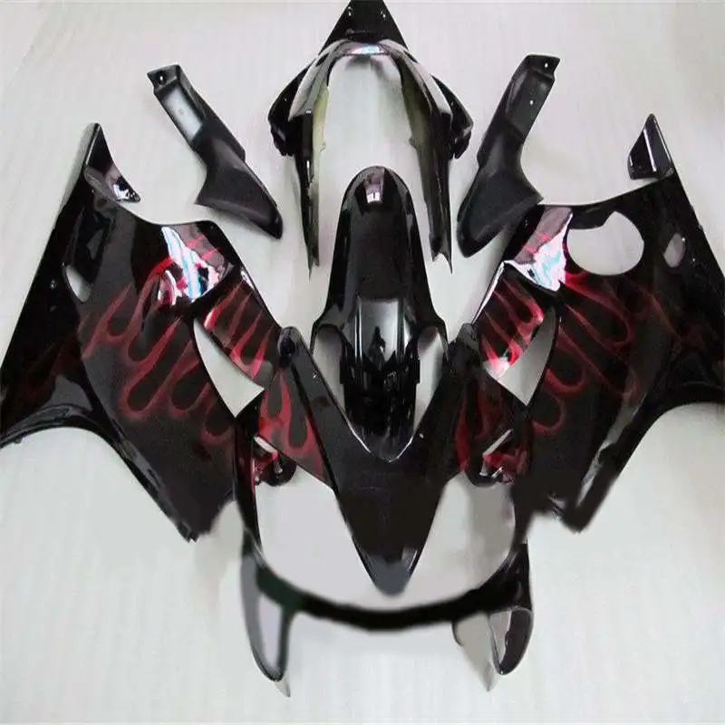 

injection mold On Sale!! red flames black Fairing for CBR600 04-07 CBR600 F4I 2004-2007 CBR 600 F4I 04 05 06 07 Toiletry kits