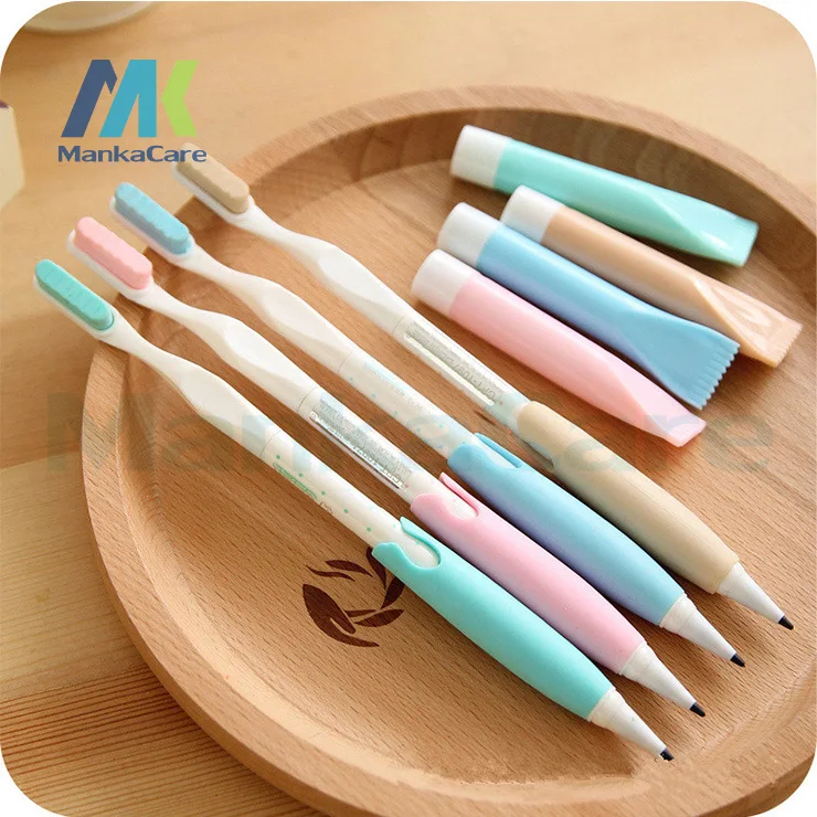 

2 sets of creative stationery toothpaste / toothbrush modeling automatic pencil 0.5mm pencil to write constantly good