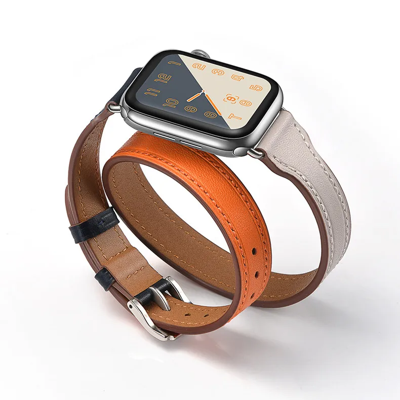 Кожаный ремешок-петля для Apple Watch 42 мм 38 мм 44 мм 40 мм Iwatch 4 3 2 1 двойной тур Ремешок Браслет ремешок для часов