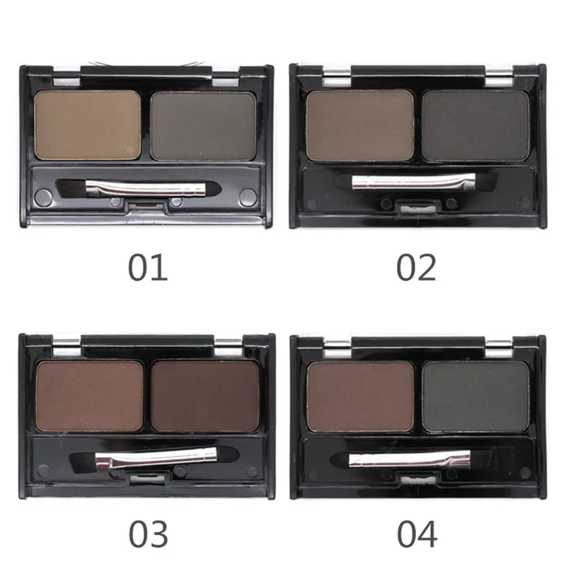 Mother Home Eye Brow Dye Makeup 2 Color Eyebrow Powder Palette Waterproof Tattoo Cake Shadow Kit with Brush | Красота и здоровье