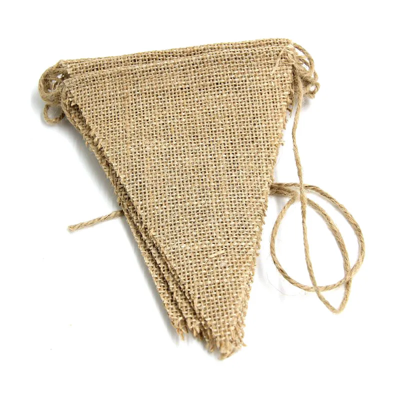 Новые 3M винтажные джутовые флажки из мешковины баннеры для свадебной вечеринки