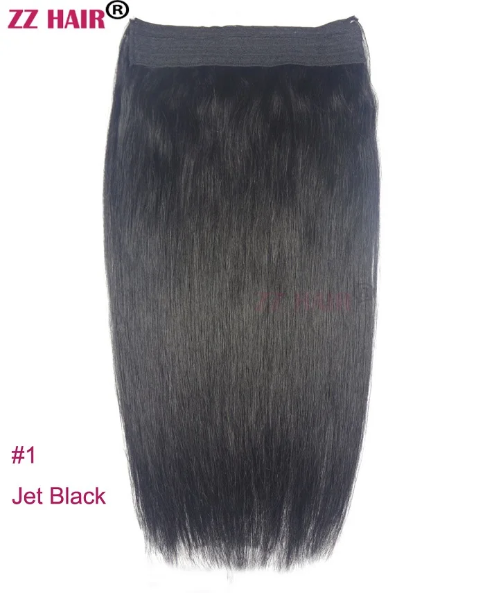 ZZHAIR 80 г-200 г 1"-26" машинное производство, remy hair Halo Hair, накладные человеческие волосы, комплект из одного предмета, не заколки, рыбья линия волос