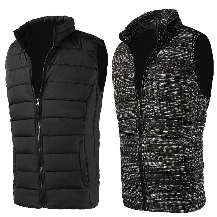 ZOGAA 2019 Casual Cotton Men Down Vest Male Sleeveless Stand Collar Warm Jacket Men's Coat Black Grey | Мужская одежда