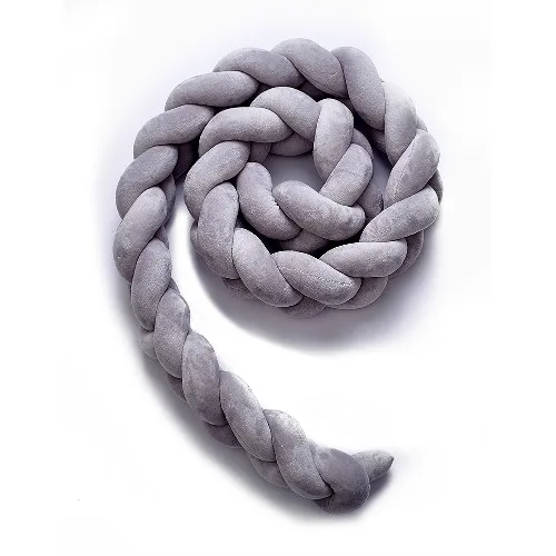 3M-Gray 1 шт., 1 м/2 м/3 м, ручная работа, скандинавский узел для новорожденных, кровать, бампер, длинная узелковая тесьма, подушка для детской кроватки, бампер, узел, детская кроватка, декор для комнаты - Цвет: 3M-Gray