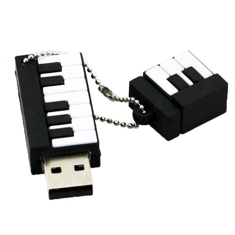 USB-флеш-накопитель с цепочкой 8 ГБ 16 32 64 128 силиконовое пианино 256 | Компьютеры и
