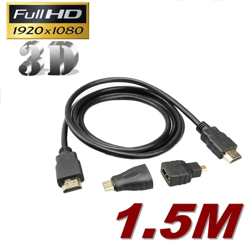 Аксессуары HIPERDEAL цифровые кабели 3 в 1 HD высокоскоростной кабель HDMI-HDMI +