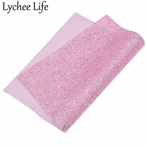 Lychee жизнь 29x21 см; блестящие шпильки Синтетическая кожа ткань сплошной Цвет A4 искусственная ткань, сделай сам, швейная одежда поставки декор - Цвет: 4