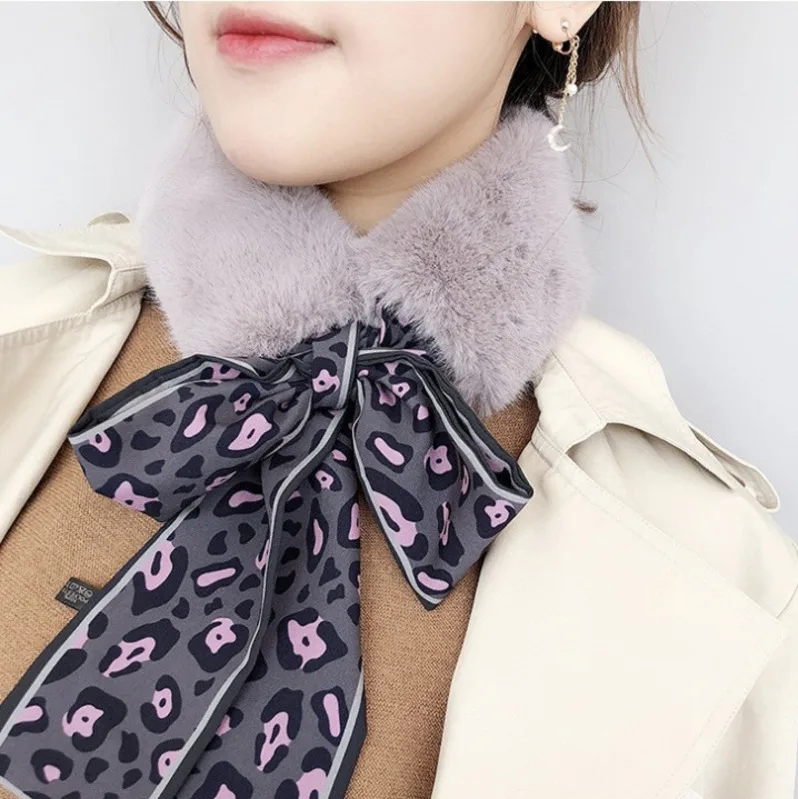 2018 Новый Модный зимний шарф женский маленький шелковый на шею для девочек